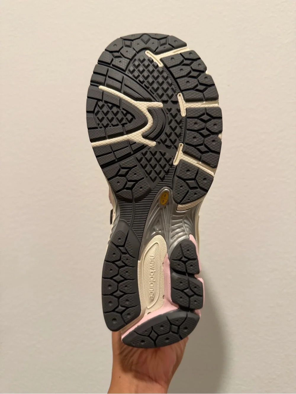 New Balance Pink Mesh Kids' Sneaker with Silver Logo
